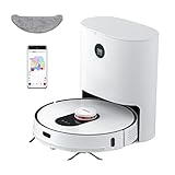 ROIDMI EVE Plus Saug- und Wischroboter mit Absaugstation (3L), 2700 Pa Laser Navigation Staubsauger Roboter, 3D-Hinderniserkennung, Raumkarte, WiFi/Alexa/APP für Tierhaare, Teppiche, Hartböden - Weiß