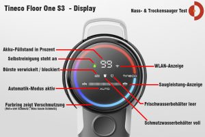 Tineco-Floor-One-S3-Test-Nass-Trockensauger-Display