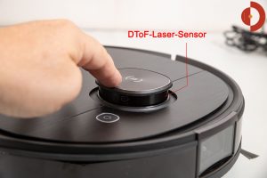 Ecovacs-Deebot-Ozmo-T8-AIVI-Test-vorn-1360--DToF-Laser-Sensor-2